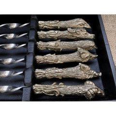 Набір шампурів з бронзовими ручками "Мисливські трофеї" в кейсі 470027