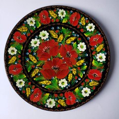 Тарелка с петриковской росписью цветочная (d-30 см) TR0272