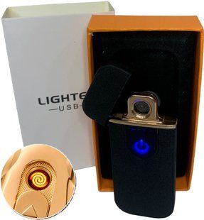 Сенсорна USB Запальничка (спіраль розжарювання) USB LIGHTER HL-519 BLACK-MATTE