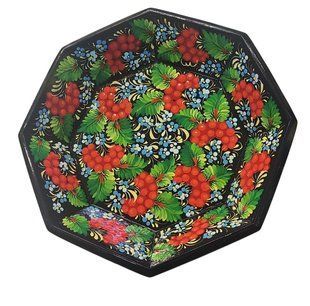 Цукерниця з петриківським розписом (26 x 26 x 5 см) VP0056