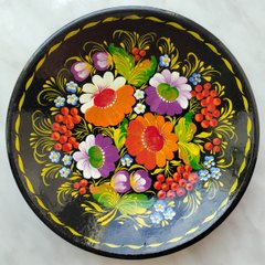Тарелка с петриковской росписью цветочная (d-15 см) TR0261