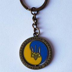 Брелок с украинской символикой "Тризуб" двусторонний KM-151