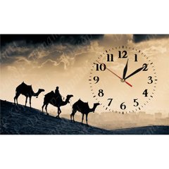 Настінний годинник на полотні "Верблюди" (30 x 53 см) CH-38