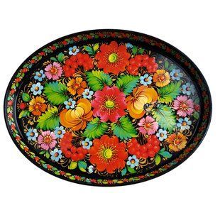 Піднос пластиковий з петриківським розписом (33 x 25 см) VP0115