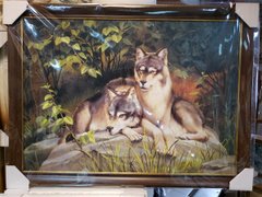 Картина-репродукция "Пара волков" (60 x 80 см) RP0130, 60 x 80, от 51 до 100 см