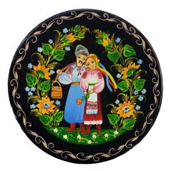 Тарелка с петриковской росписью сюжетная (d-22 см) TR0509