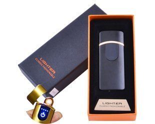 USB запальничка в подарунковій упаковці Lighter (Спіраль розжарювання) HL-43 Black