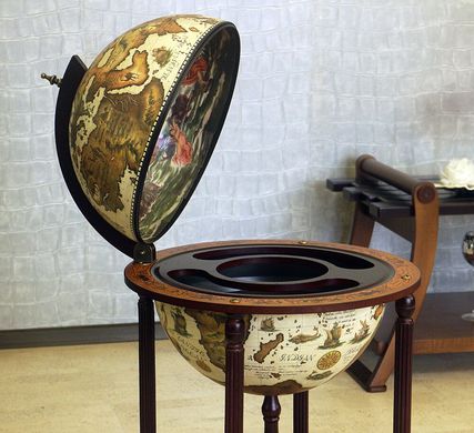 Глобус-бар напольный на 4 ножки 42 см сфера, бежевый-темная вишня (50 x 50 x 90 см) 42003W-R